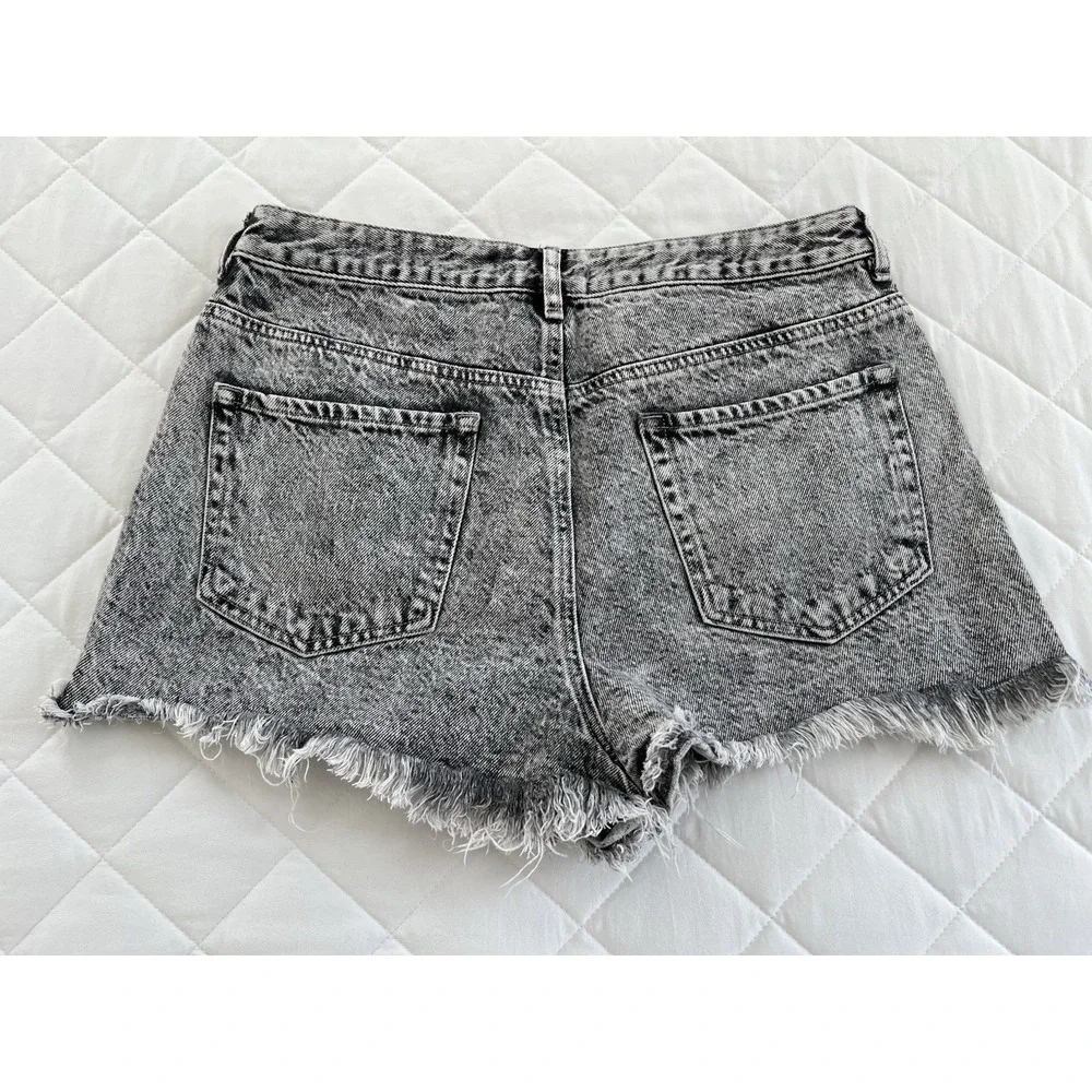 Pacsun High Rise Festival Acid Wash Denim Shorts Size 30‎ Distressed Coachella